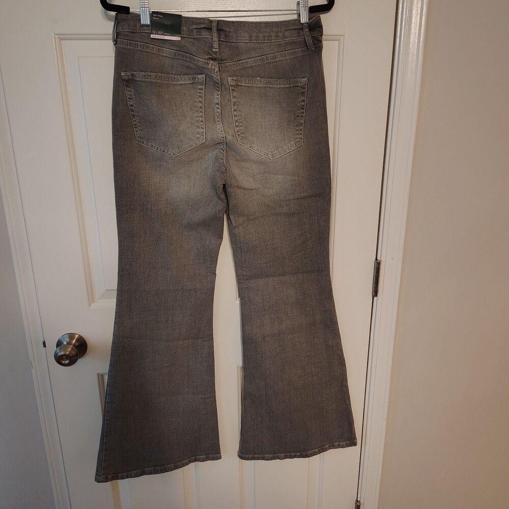 Wild Fable Flare Jeans Size 12 Mid Rise Gray Wash Stretch Denim - Picture 5 of 7